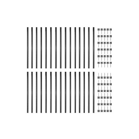 Nuvo Iron 32 in Round Balusters, 3/4 in Diameter, Black, Galvanized Steel, Contractor Value Pack, 30 pieces CR32